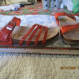 Betula by Birkenstock Orange Faux Snake Sandals size 6/37